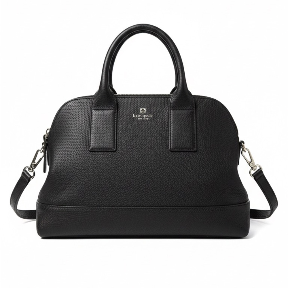 Kate Spade Cobble Hill Adrien Black Pebbled Leather Satchel Bag Handbag